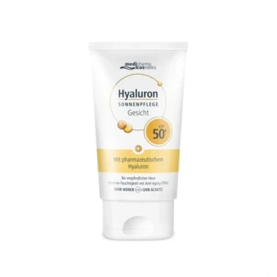 Immagine di Medipharma cosmetics Hyaluron crema solare viso SPF 50+ idratazione intensa resistente all&#039;acqua alta protezione antietà 50 ml