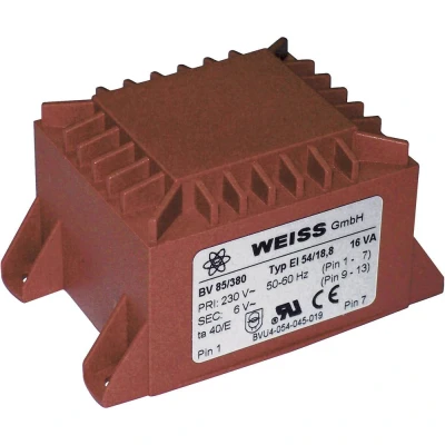 Immagine di WEISS ELEKTROTECHNIK 85/388 Trasformatore per circuiti stampati 1 x 230 V 2 12 V/AC 16 VA 667 mA