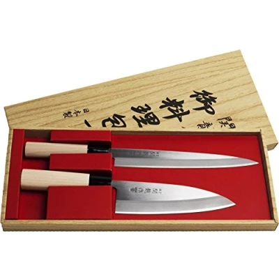 Immagine di Set 2 Coltelli Giapponesi SekiRyu Sashimi &amp; Deba SR601 Lama Acciaio Inox