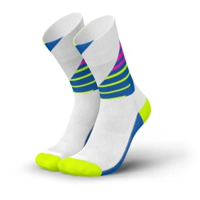 Immagine di INCYLENCE Calzini da corsa per uomo e donna con leggera compressione, 1 paio, Ladders White Canary, 35 38