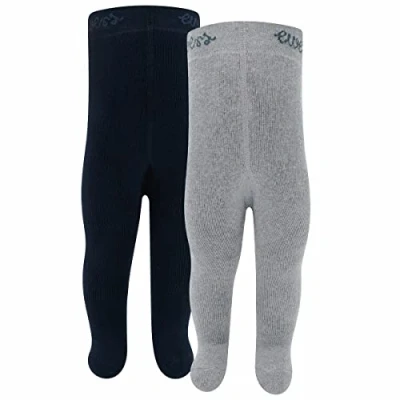 Immagine di EWERS Thermo Strumpfhose 2er Pack Uni Collant Termici, Grigio/Blu, 74 Unisex Bambini e Ragazzi
