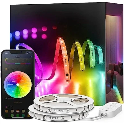 Immagine di Govee Striscia LED RGBIC 30 m, funziona con Alexa &amp; Google Assistant, controllo segmenti fai da te, app, sincronizzazione musica, per camera letto, cucina, armadio, scrivania