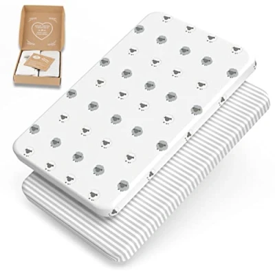Immagine di mimaDu lenzuola per culla 100% cotone OEKO TEX 80x45 80x53 90x40cm (Pecorella)