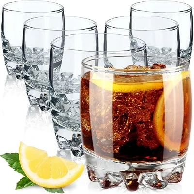 Immagine di KADAX Set di 6 bicchieri per acqua, succhi in vetro, resistenti frutta, giardino, feste, bevande, birra, universali (Nadia, 300 ml)