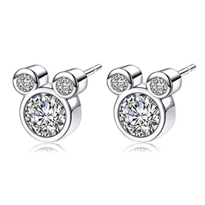 Immagine di Epoch World Orecchini in Argento 925 Piccoli Donna con zirconi a Forma di Mouse per Ragazze
