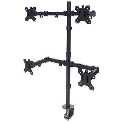 Immagine di Manhattan 461566 4 vie Supporto da tavolo per monitor 33,0 cm (13) 81,3 (32) Nero Regolabile in altezza, Inclinabile, Girevole