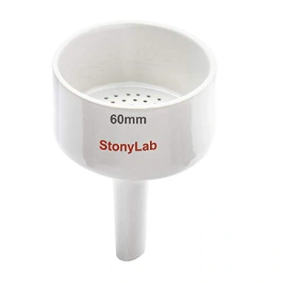 Immagine di stonylab Imbuto Buchner in Porcellana 60mm, per Filtro OD 6cm ID 5.4cm Laboratorio
