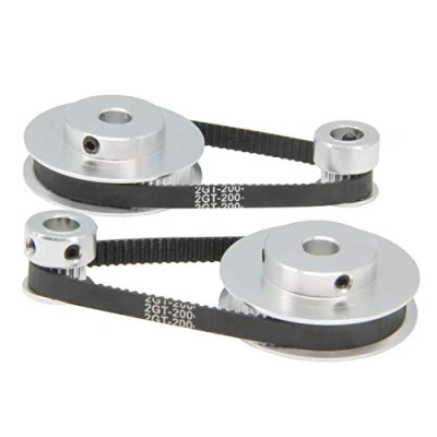Immagine di Zeberoxyz Set di 2 ruote sincrone GT2 20 e 60 denti 8 mm alesaggio puleggia dentata in alluminio con pezzi lunghezza 200 larghezza 6 cinghia (20 60T 8B 6)
