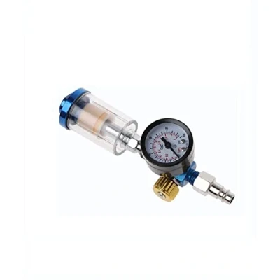 Immagine di Fasizi AFR2000 Manometro regolatore di pressione dell’aria, con filtro separatore acqua, per aerografo e compressore raccordi MPA