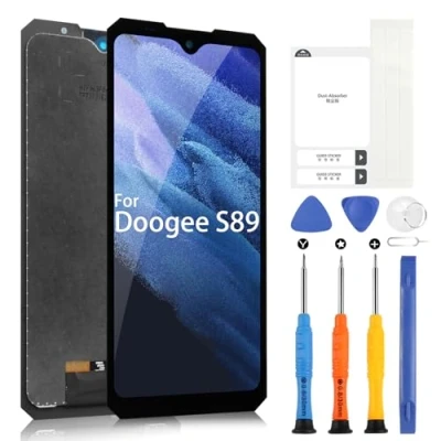 Immagine di LCD Schermo per Doogee S89 / PRO, PRO Display Touch Screen Digitizer Ricambio Assembly con Riparazione Kit, (Nero,6.3&quot;)