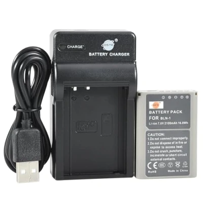 Immagine di DSTE batteria agli ioni di litio E caricabatterie micro USB compatibile con fotocamera Olympus BLN 1 M1 M5 OM D Pen F P5 Mark II
