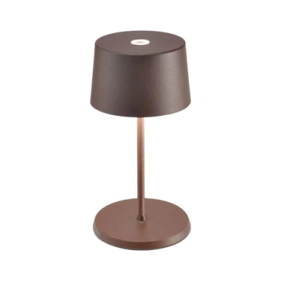 Immagine di Zafferano, Lampada Olivia Mini, da Tavolo Portatile e Ricaricabile con Controllo Touch, Adatta per Salotto ed Esterni, Dimmer, 2200 3000 K, Altezza 22 cm, Colore Corten