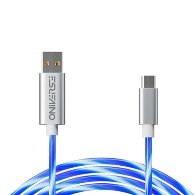 Immagine di Oniverse Cavo USB LED, A verso Micro USB, Compatibile con PS4 Pro Slim PS3 Xbox One PC MAC Android, 2 metri, Ricarica Veloce, 5 Modalità di Illuminazione,
