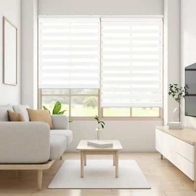 Immagine di Blindecor Lira tenda a rullo giorno e notte, colore Bianco, per interni 100 x 180 cm (Larghezza Altezza) Dimensioni del tessuto 97 175 cm. Eleganti tende notte