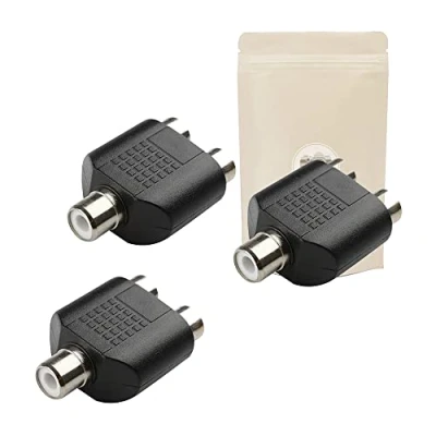 Immagine di 3x Sdoppiatore splitter da presa RCA femmina a 2 spine mono connettore audio hi fi Adaptout marca francese