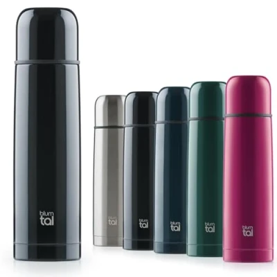 Immagine di Blumtal Termos Caffè in Acciaio Inox Doppia Parete, Borraccia Termica per Bevande Calde e Fredde, Tappo Quick Press, 700ml, Nero