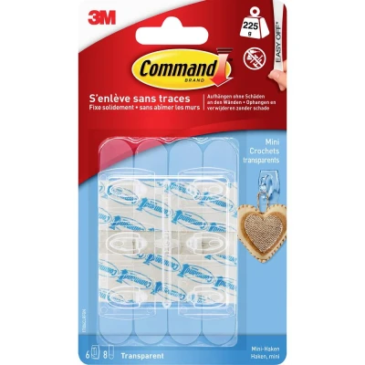 Immagine di 3M Mini gancio Command™ (L x L A) 29 22 11 mm Trasparente Contenuto: 6 pz.
