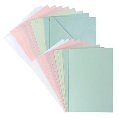 Immagine di Set di biglietti d&#039;auguri, finitura effetto madreperla, 10 circa 250 g/m² + buste 120 (colore: pastello 02, formato: DIN C6)