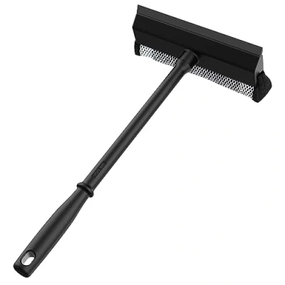 Immagine di MR.SIGA tergivetro per auto, set pulizia vetri 2 in 1 con labbro e spugna, nero