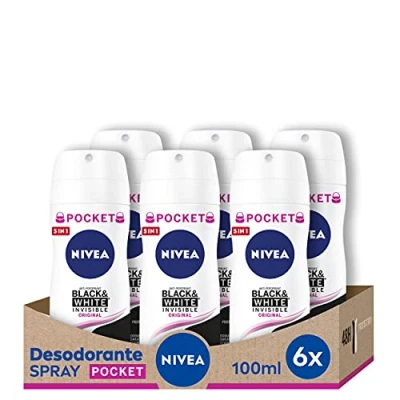 Immagine di Nivea, Deodorante (Invisible For Black &amp; White) 6 da 100 ml (Total 600 ml.)