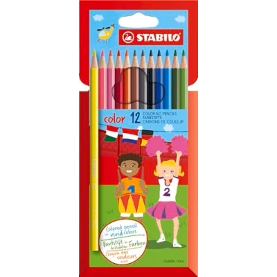 Immagine di Matita colorata STABILO color Astuccio da 12 (10 base + 2 fluo) Colori assortiti