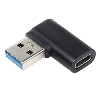 Immagine di PremiumCord Adattatore da USB C a 3.0 femmina maschio, connettore curvo, super velocità, 5 Gbps, colore: Nero