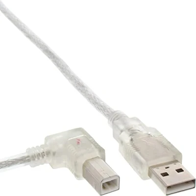 Immagine di InLine 21296 Cavo USB 2.0, Type a Maschio B Angolato Destra, 0.5M Trasparente