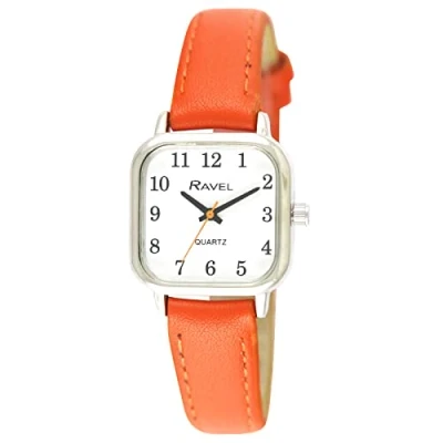 Immagine di Ravel Orologio Quadrato da Donna Brighter Days Colore Argento Quarzo Analogico R0141.08.2 Arancione Brillante
