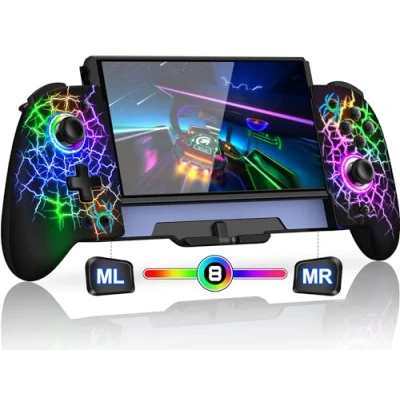 Immagine di ALEEMTRY Controller Switch per modalità Portatile con Turbo/1000mAh/Programmabile/Giroscopio a 6 Assi, Maniglia Grande Switch/OLED