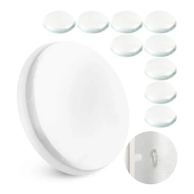Immagine di Fermaporta da parete, 10 pz x Ø 40 mm, paracolpi autoadesivi colore trasparente, tenuta extra forte con adesivo 3M, protegge le pareti dagli urti di maniglie delle porte, para colpi porte casa, bumper