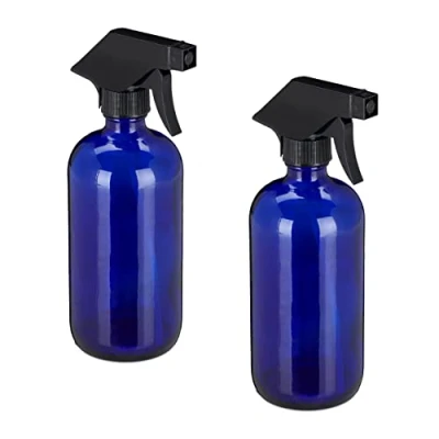 Immagine di Relaxdays Spruzzino Nebulizzatore, Set 2x500 ml di Bottiglie Spray Vuote, Vaporizzatore per Parrucchieri, Pulizia, Blu, 2 pz