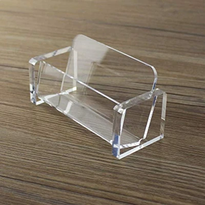 Immagine di espositore per biglietti da visita in plastica acrilica, carte di credito, trasparente, scrivania ufficio (1 confezione, trasparente)