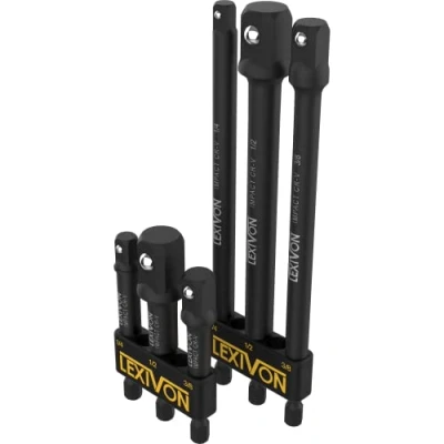 Immagine di LEXIVON Set Di Adattatori a Bussola, Kit punte per Avvitatore Impulsi, Makita,Milwaukee,Bosch, chiave dinamometrica e cricchetto,6 pz, Inserti 6.35, 9.5 12.7mm, Lunghezza: 7.5 15cm, (LX 105)