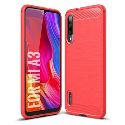 Immagine di SCL Cover Xiaomi A3 Mi Case, [Rosso] Effetto Spazzolato in Fibra di Carbonio, Anti impronta, Resistente all&#039;usura e ai graffi, Paraurti collisione, per