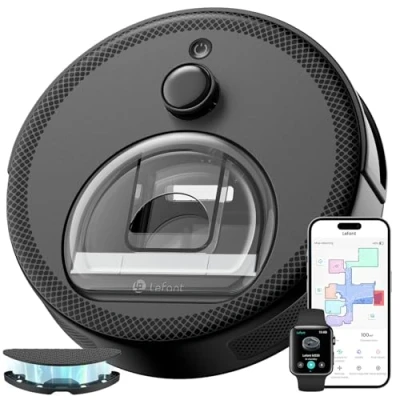 Immagine di LEFANT M330 Robot Aspirapolvere con Mappatura, 5000Pa, 150min, Navigazione dToF, Evitamento ostacoli PSD, Area virtuale, WiFi/Alexa 2,4GHz e 5GHz, Nero