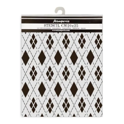 Immagine di Stamperia Thick Stencils for Scrapbooks, Albums, Cards, Bullet Journalling, and More, Flexible Material, Easy to Clean, Perfect Hobbies, Crafts Gifting (Master of Magic, Rhombus Pattern)