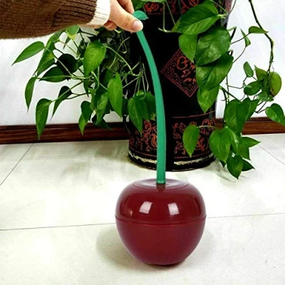 Immagine di Ausuky, porta scopino per WC creativo, a forma di ciliegia, accessorio la pulizia del bagno, colore: rosso