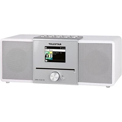 Immagine di TELESTAR DIRA S 32i CD radio internet/DAB+radio (stereo, lettore CD, servizi di streaming, registrazione USB, funzione trasmissione e ricezione Bluetooth) bianco