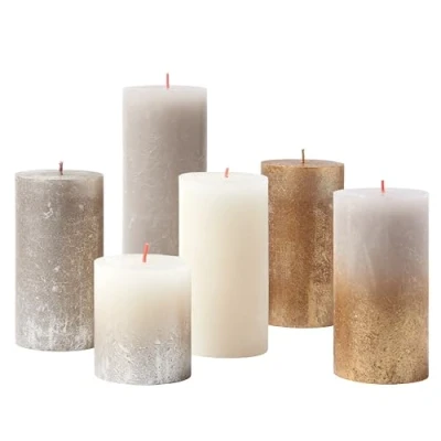 Immagine di Bolsius Pillar Candles Set Rustic New Sparkle