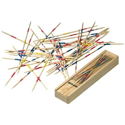 Immagine di FAST WORLD SHOPPING ® Gioco Mikado Spiel Bastoncini In Legno Di Societa Shanghai Stecchini Da Tavolo Gruppo Abbilita Precisione