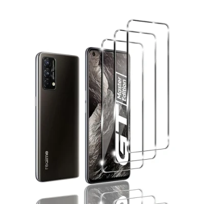 Immagine di Zicurz 3 Pezzi Pellicola Protettiva per Realme GT 5G Vetro Temperato Pellicola, Anti Graffio, Impronte, Senza Bolle, Durezza 9H