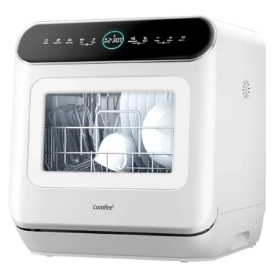 Immagine di COMFEE&#039; Mfd42S110W It Lavastoviglie A Libera Installazione Con 3 Coperti, 7 Programmi, Tocca Controllo, Display Led, Avvio Ritardato E Funzione Di Lavaggio Fuori Stagione, Bianco