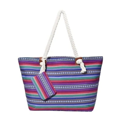 Immagine di DonDon Grande Borsa da spiaggia idrorepellente con cerniera a tracolla Shopper vita hippie