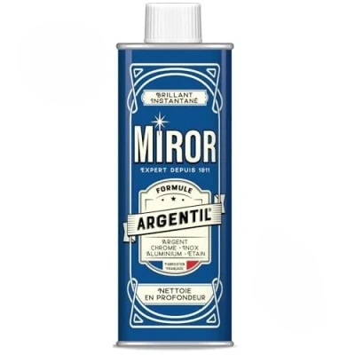Immagine di Miror Argentil Detergente in acciaio inox, argento, cromo, stagno lucido, nichel, alluminio e acciaio, pulisce fa brillare, efficace per argento metallo, antiossidante, prodotto Francia