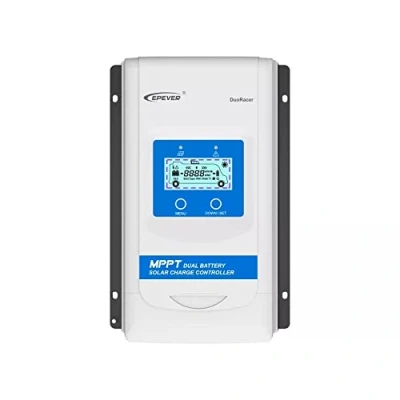 Immagine di EPEVER® 20A MPPT Regolatore di Carica Solare a doppia Batteria 12V/24V Automatico con Display LCD per Camper barca Rimorchio adatto Batterie sigillate, al Gel, allagate, Litio DR2210N
