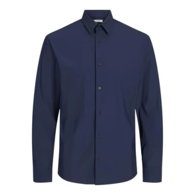Immagine di JACK &amp; JONES Jprblaactive Maglietta Elasticizzata L/S SN Camicia Casual, Navy Blazer/Fit: Slim Fit, M Uomo