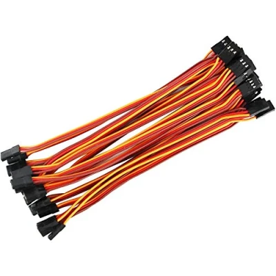 Immagine di POFET 20pcs 10cm Cavi di prolunga servo Stile JR, Cavo 3 Pin 22AWG 60 Fili Filo Maschio a Femmina Futaba JR per velivoli telecomandati