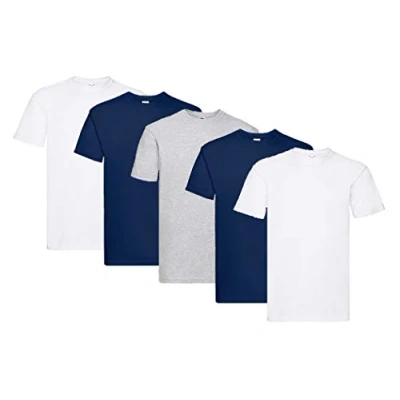 Immagine di Fruit of the Loom Maglietta a maniche corte da uomo, confezione 5, 2bianco 2navy1grigio, L