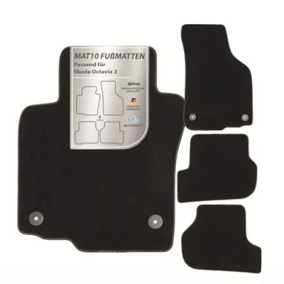 Immagine di MAT10 tappetini per Auto Adatti Skoda Octavia 2 (BJ 03/2007 01/2013, Tipo 1Z) in Velour, Set di 4 qualità Originale Durevole Made Germany