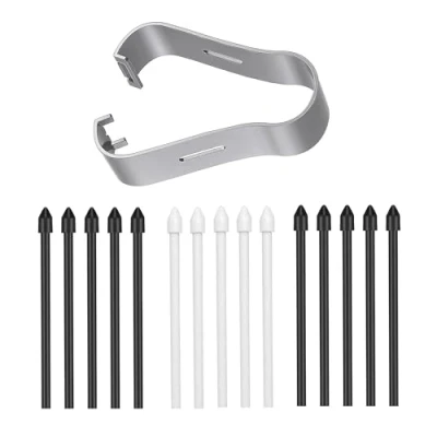 Immagine di [15 Pezzi] Punte di Ricambio per Pennino S Pen Samsung Galaxy Tab S9 FE+ Plus/S9+ Plus/S9 FE/S9/S9 Ultra/S6 Lite/S7 FE/S10 Ultra/S10+ Plus, Alta Sensibilità e Penna Controllo Preciso, Nero+Bianco